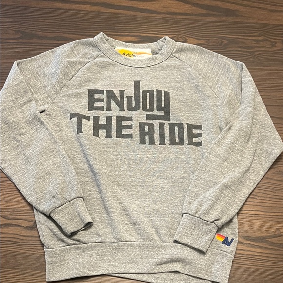 Aviator Nation Gray Crewneck Sweater - Picture 1 of 8